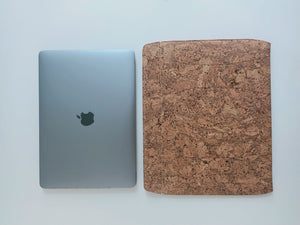 MacBook sleeve handcrafted with cork fabric