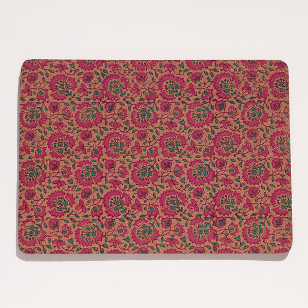 Cork Placemats - Floral Pink