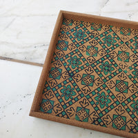 Chequered Block print Cork tray