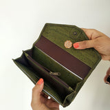 Envelop Clutch Cork wallet - Olive green