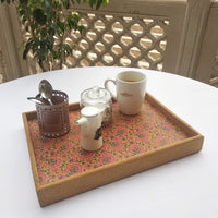 Floral Block print Cork tray
